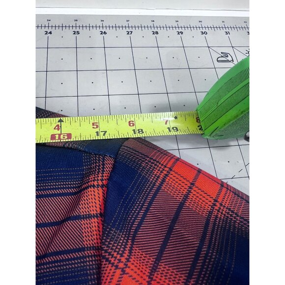 Men's Quilted Flannel Shirt Jacket Plaid Blue & Orange Sz. L Pearl Snap Vintage - Picture 9 of 13
